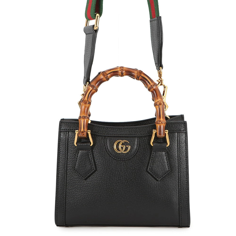 Gucci Diana Bamboo Leather Handbag Black Bag